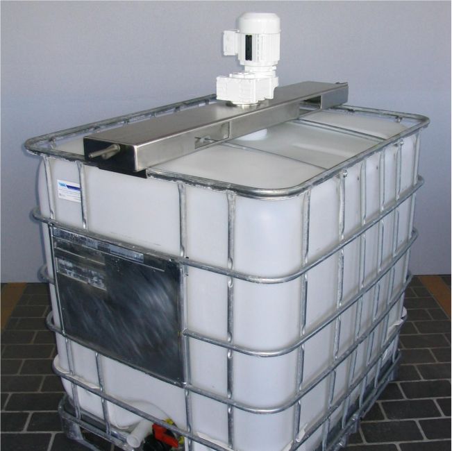 IBC – Many chemicals will require mixing before being pumped out of IBC containers and we make these with folding impellers for easy retraction once mixed.